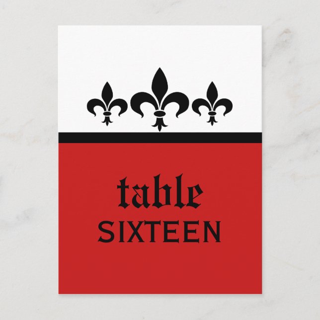 Swanky Fleur De Lis Bord vycard, Red Vykort (Framsida)