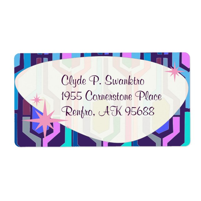 Swanky Mönster Roligt Retro Luxe Art Design Fraktsedel (Framsidan)