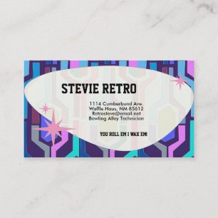 Swanky Retro Blue Visitkort