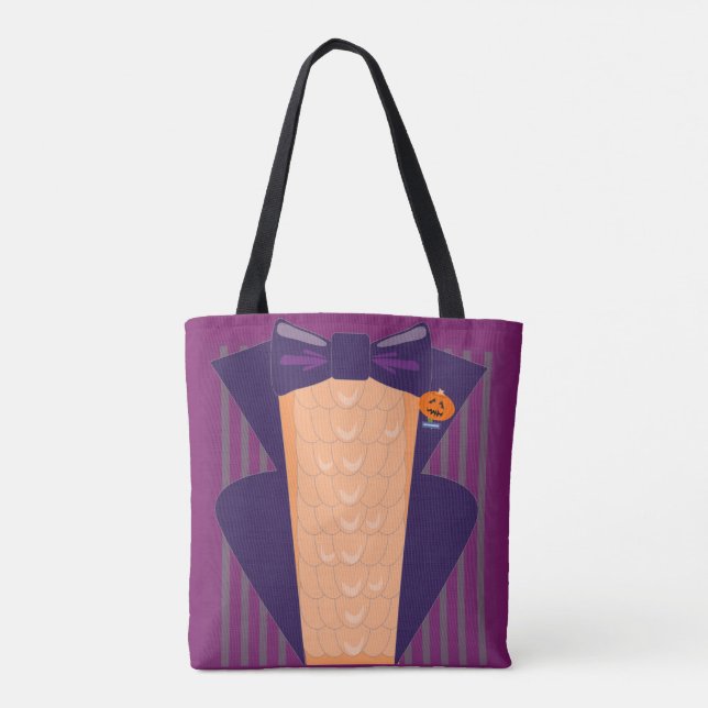 Swanky Spooky Funny Halloween Tuxedo-design Tygkasse (Baksida)