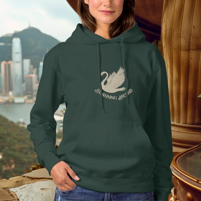 Swanning - Elegant Champagne Guld Svan T Shirt (Skapare uppladdad)