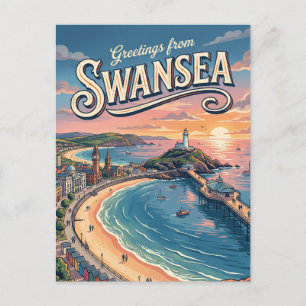 Swansea Storbritannien Vykort