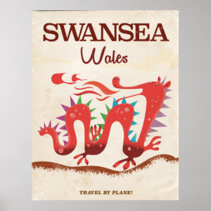 Swansea Wales Dragon poster