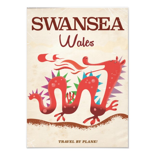 Swansea Wales Drakposter Fototryck (Framsidan)
