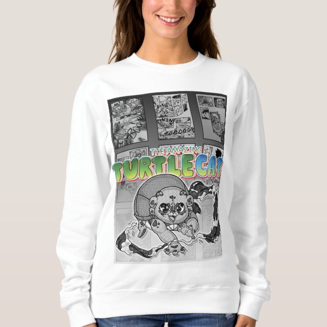 Swant-a-wssshh Action y Turtlecat Manga Toned T Shirt (Framsida)
