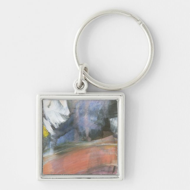 Swant Fyrkantig Silverfärgad Nyckelring (Framsidan)