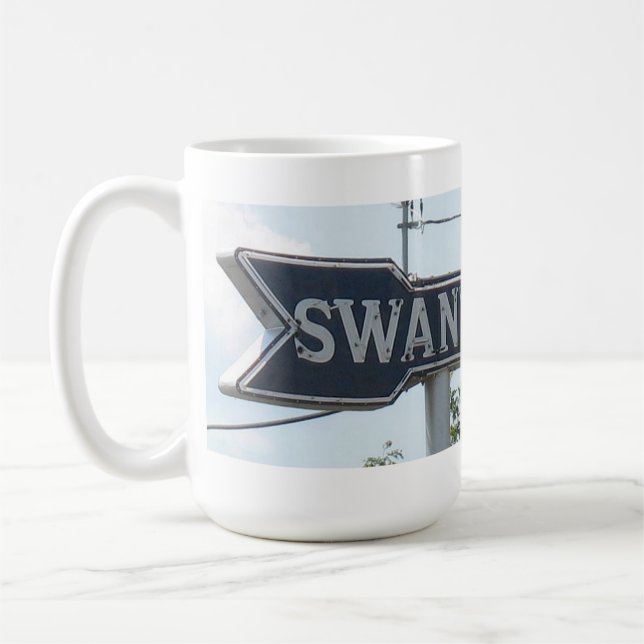 Swanton-pil och vatten torn kaffemugg (Vänster)