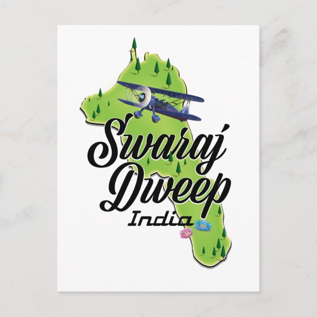 Swaraj Dweep India karta Vykort (Framsida)