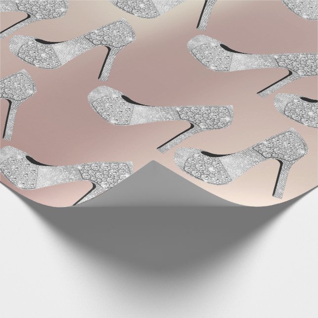 Swarovski Crystals Diamond Högklackars Shoes Parly Presentpapper (Hörn)