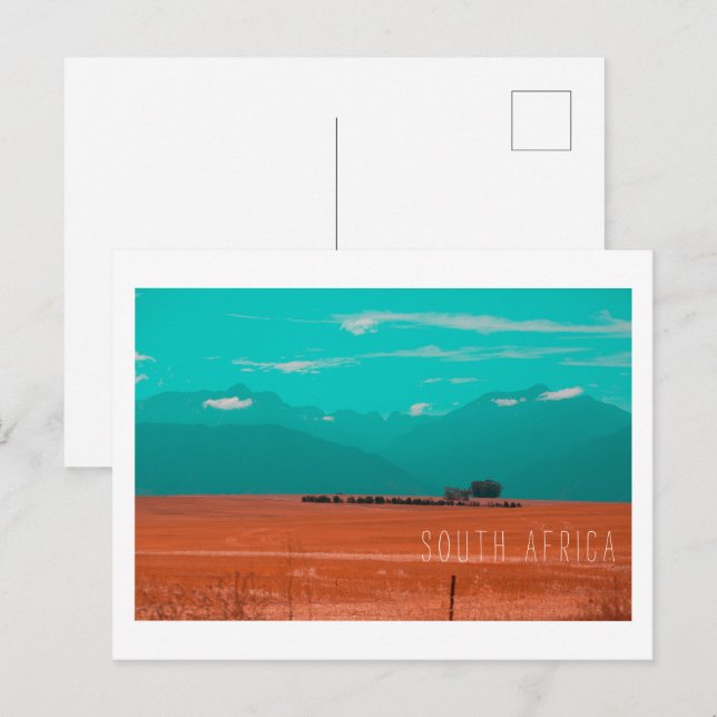 Swartland Fält Mountain View South Afrika ZA Vykort (Fram/baksida)