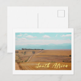 Swartland Fields Mountains View South Africa ZA Vykort