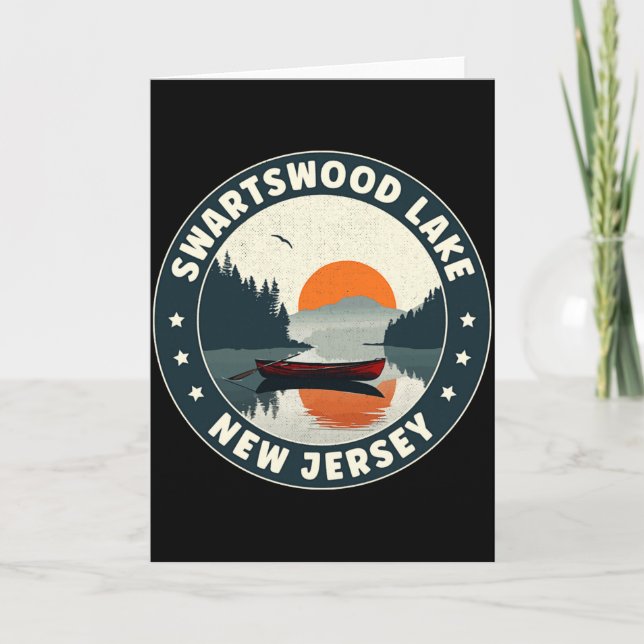 Swartswood Lake New Jersey Solnedgång T Shirt  Kort (Framsida)