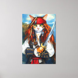 Swashbuckler Pirat Cat | Fantasy Character Art Canvastryck