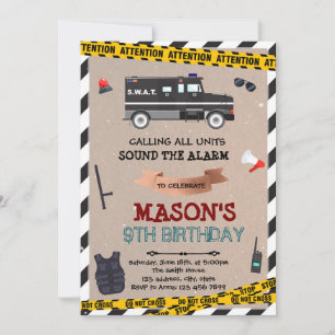 SWAT-födelsedagsinbjudan Inbjudningar