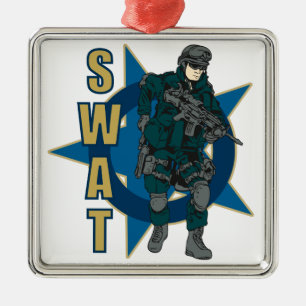 SWAT:s polisman Julgransprydnad Metall