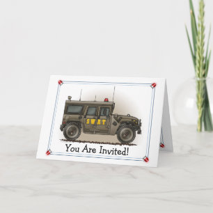 SWAT Team Hummer Party Invitation Inbjudan