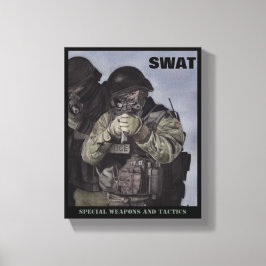 SWAT Team Police Print Original Watercolor Miranda Canvastryck