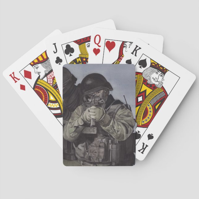 Swat-teamet gör så att det räknas och spelar upp b casinokort (Baksidan)