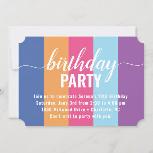 Swatch Birthday i Färg med ljus och fetma Inbjudningar