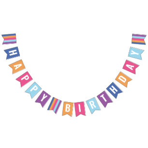 Swatch Birthday i Färg med ljus och fetma Vimplar