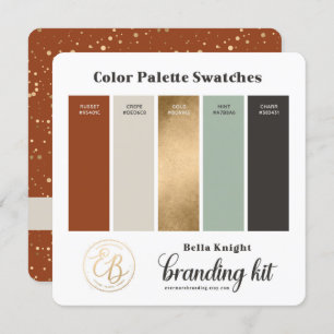 Swatch Card för terra Cotta Beige & Guld Färg Inbjudningar