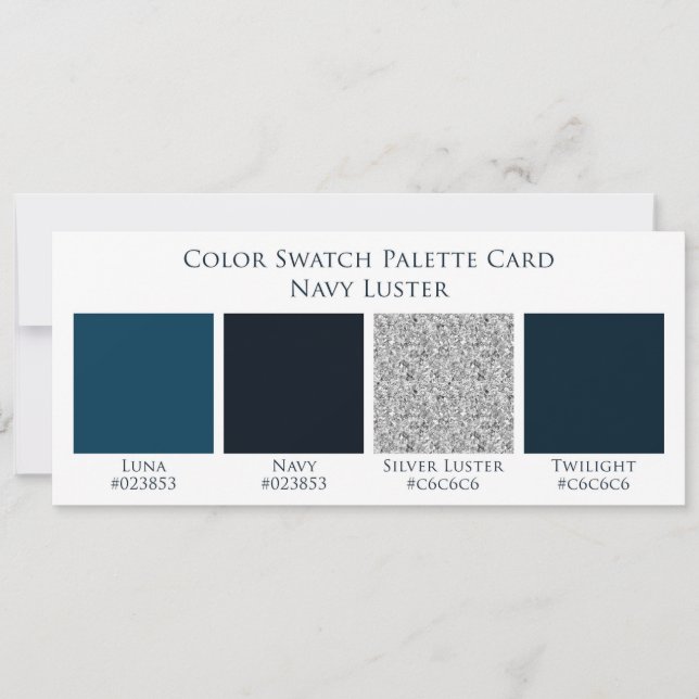 Swatch Palette-kort för marinblått Luster Blue Brö (Framsida)