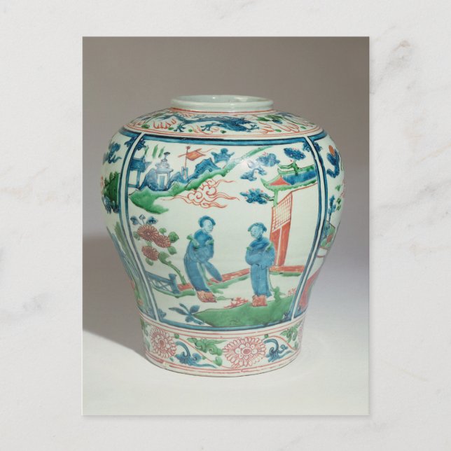 Swatow polychrome oviform burk, slutet av 1600-tal vykort (Framsida)