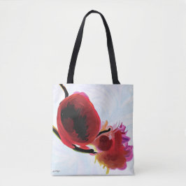 Sway Red Anemone Tote Tygkasse