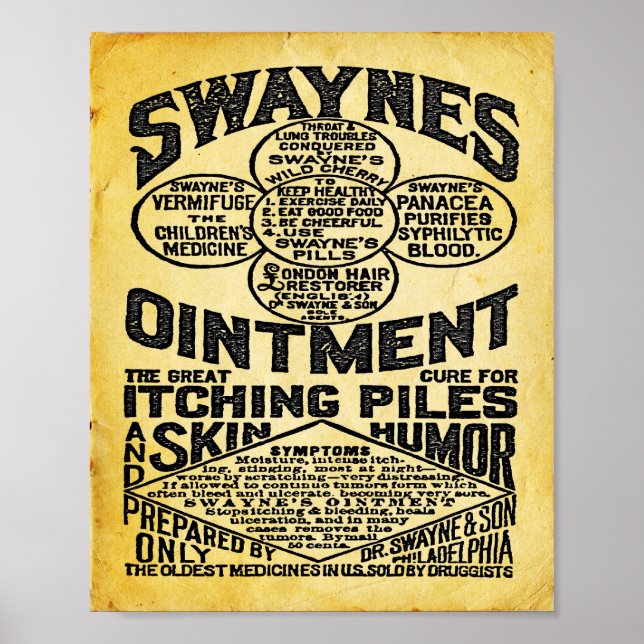 Swaynes Ointment Advertisement Print Poster (Framsidan)