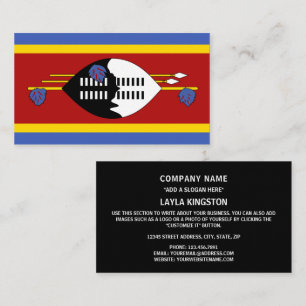 Swazi Flagga, Flagga Eswatini Visitkort