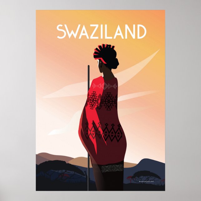 Swaziland afrika-reseaffischlandskap poster (Framsidan)
