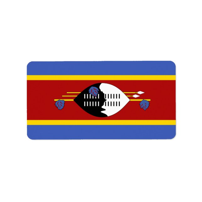 Swaziland flagga adressetikett (Framsidan)