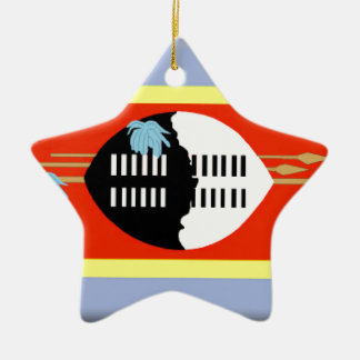 Swaziland flagga julgransprydnad keramik