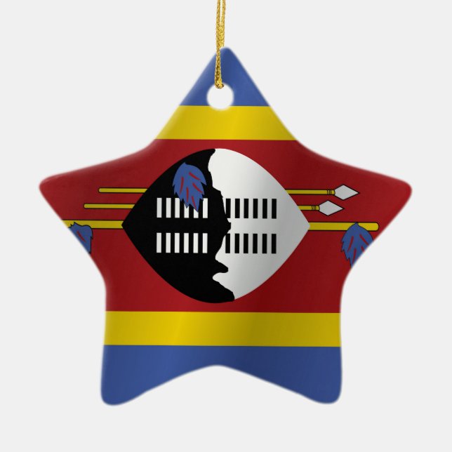 Swaziland flagga julgransprydnad keramik (Framsidan)