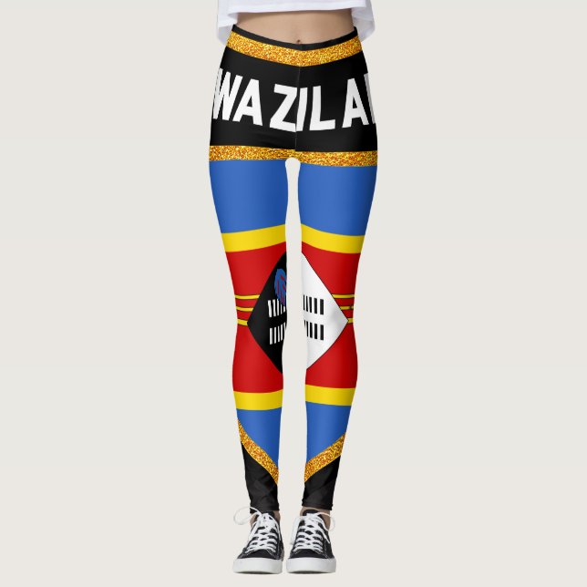 Swaziland flagga leggings (Framsida)