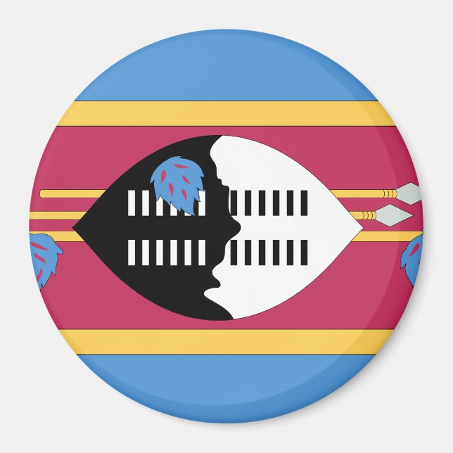 Swaziland Flagga Magnet (Framsidan)