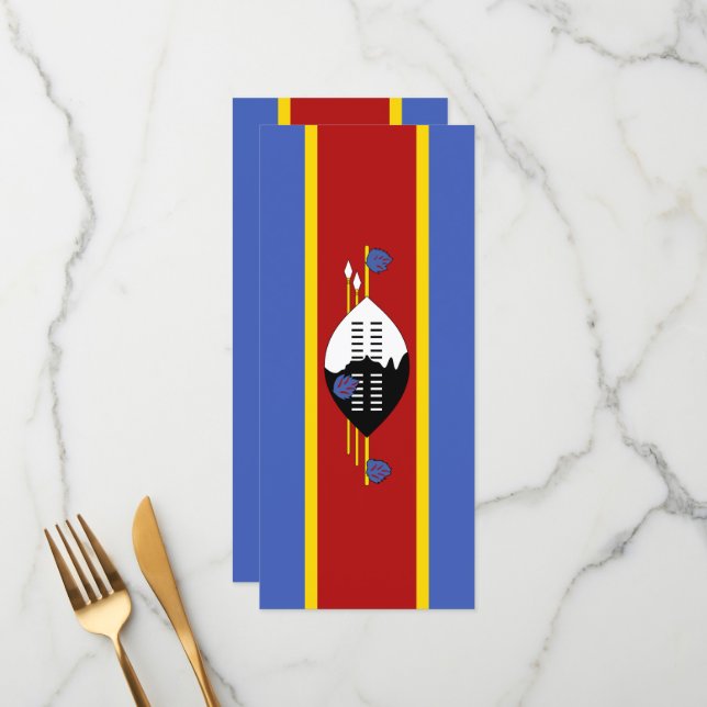 Swaziland flagga meny (Fram/Back In Situ)
