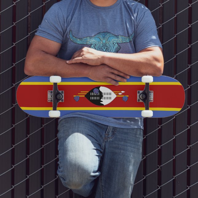 Swaziland flagga mini skateboard bräda 18,5 cm (Utomhus 3)