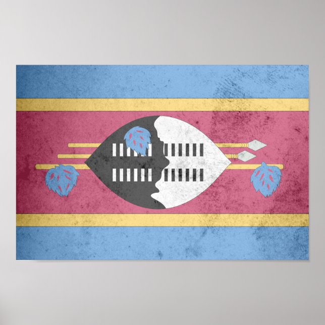 Swaziland Flagga Poster (Framsidan)