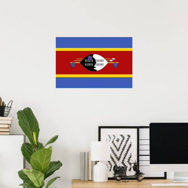 Swaziland flagga poster (Hemmakontoret)