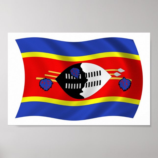 Swaziland Flagga Postertryck Poster (Framsidan)