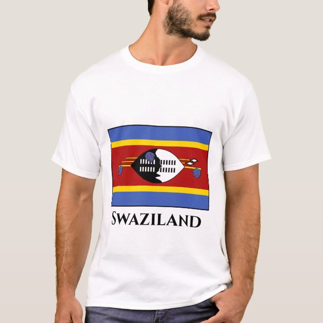 Swaziland Flagga T Shirt (Framsida)