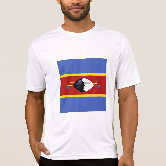 Swaziland flagga t shirt (Framsida)