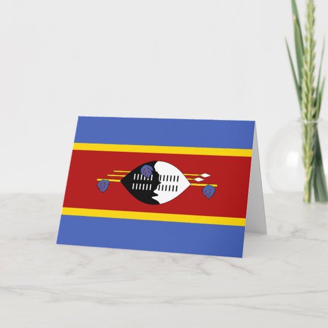Swaziland flagga tack kort (Framsida)
