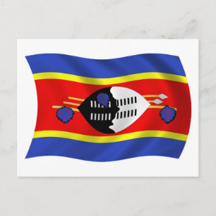 Swaziland Flagga vykort