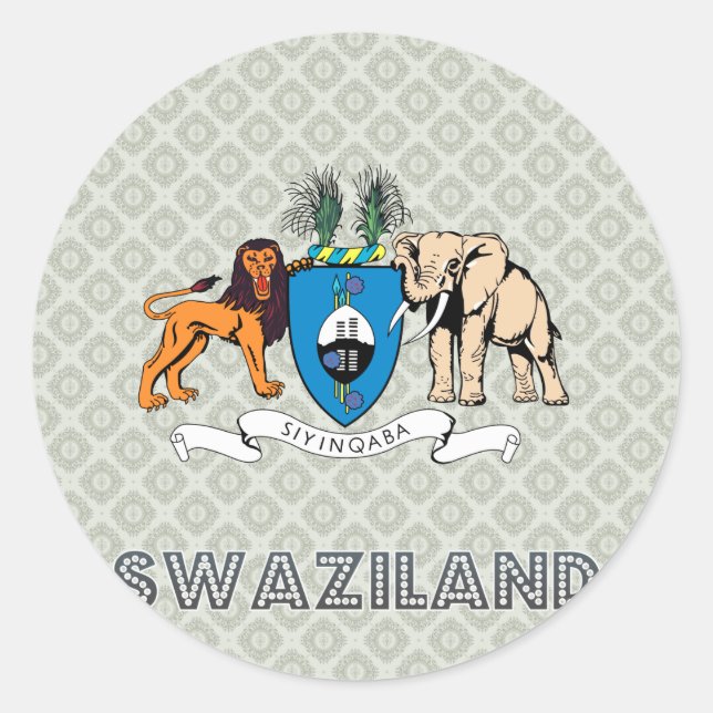 Swaziland Jackar Arm Runt Klistermärke (Framsida)