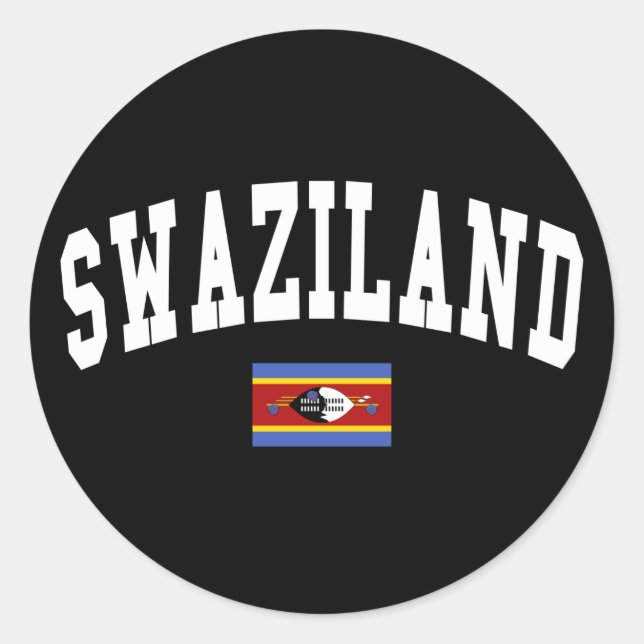 Swaziland Stil Runt Klistermärke (Framsida)