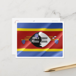 Swaziland - Viftande flagga - Vykort