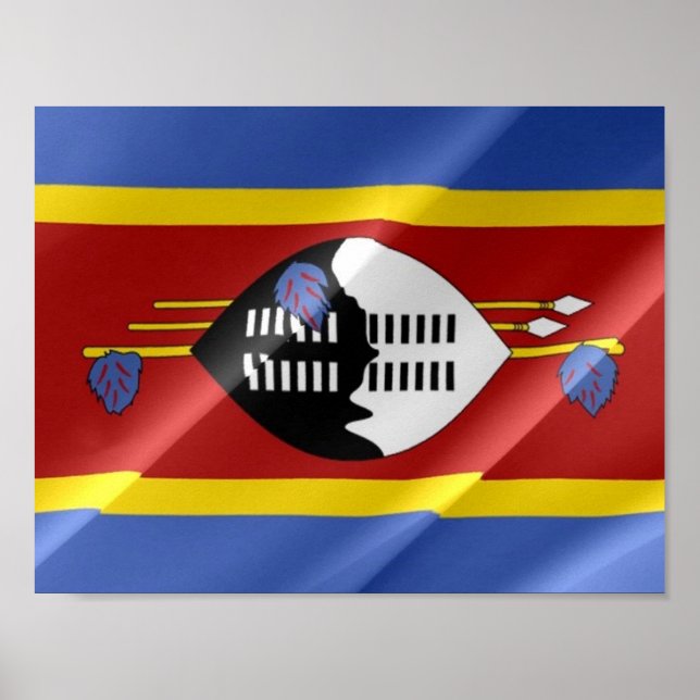 Swaziland - Wave Flagga - Poster (Framsidan)