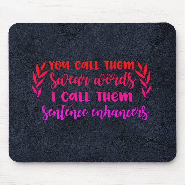 Swear Ord Black Mousepad Musmatta (Framsidan)